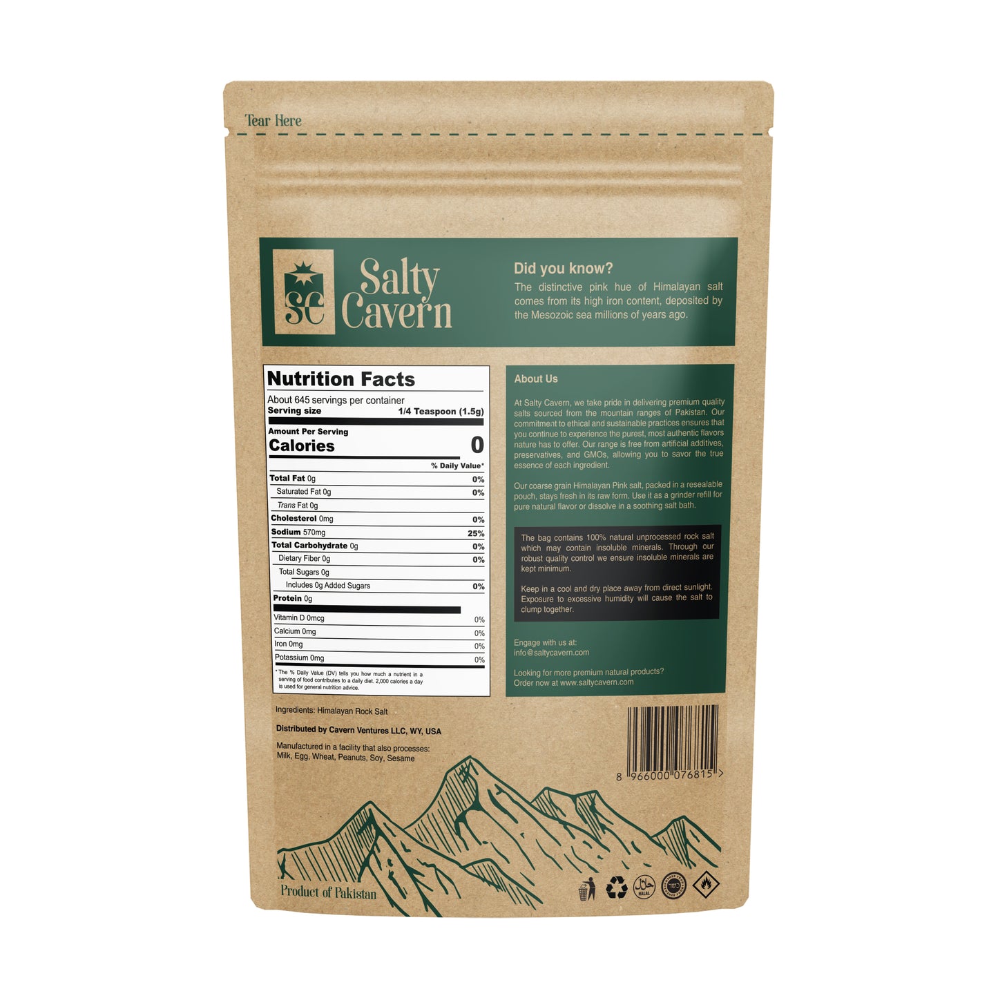 Himalayan Salt Pouch 2.2lb - Premium Pink