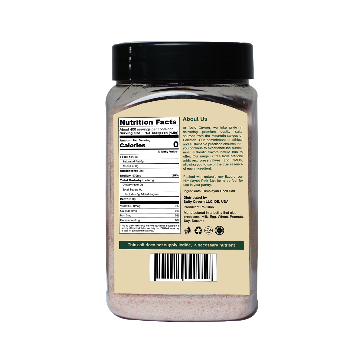 Himalayan Salt Jar 2.2lb - Premium Pink