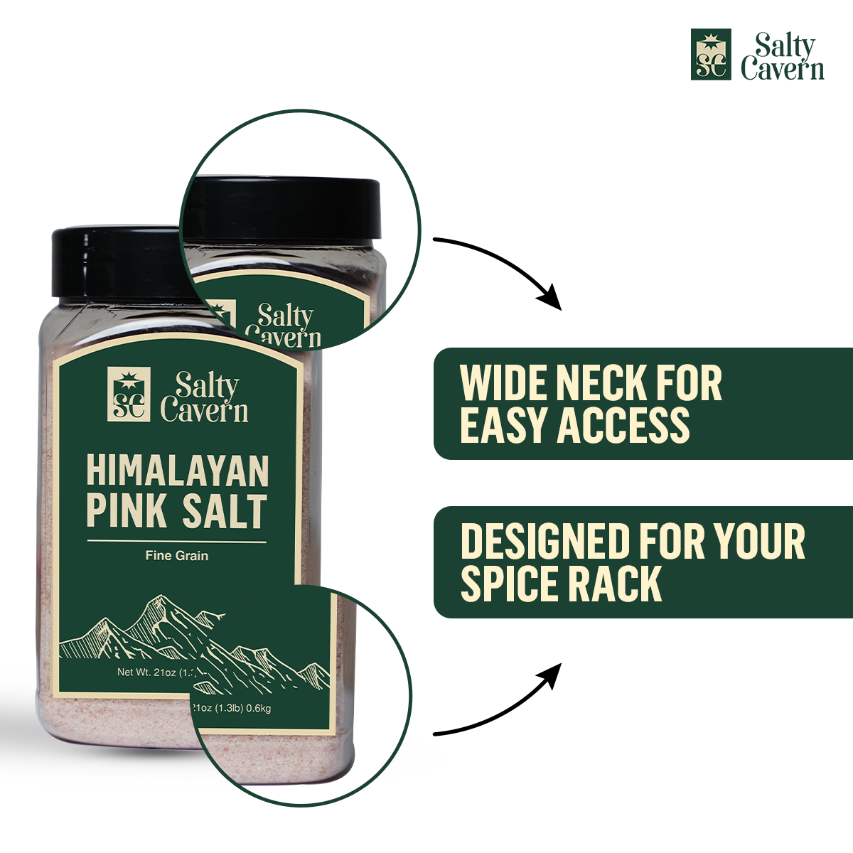 Himalayan Salt Jar 2.2lb - Premium Pink